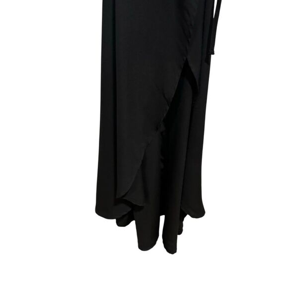 Abercrombie & Fitch Black Wrap Asymmetrical Tie Waist  Maxi Dress - Picture 11 of 13